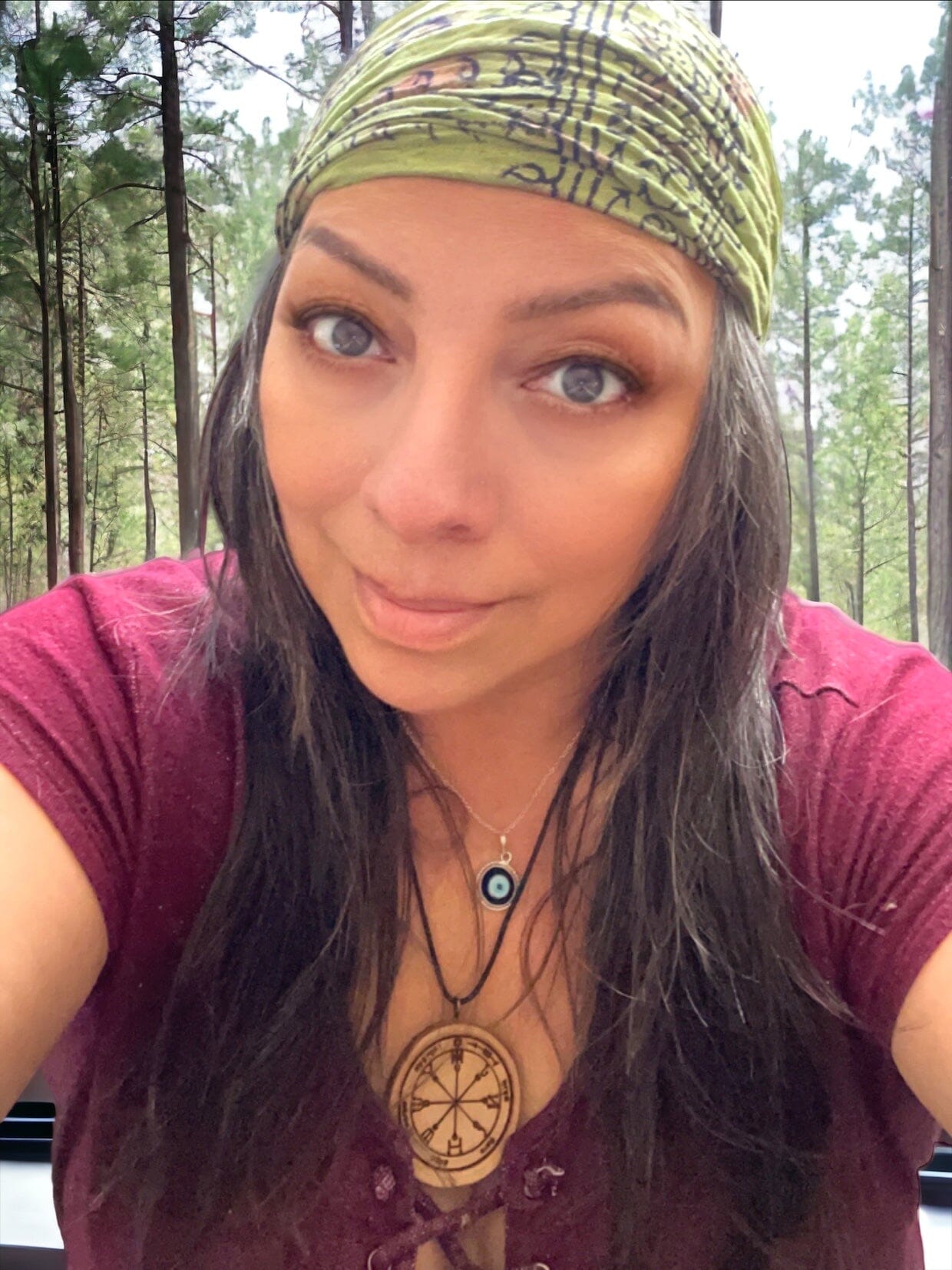 Tie-Dye Deity Print Headwrap Head Wrap AJABA NATURALS® Olive