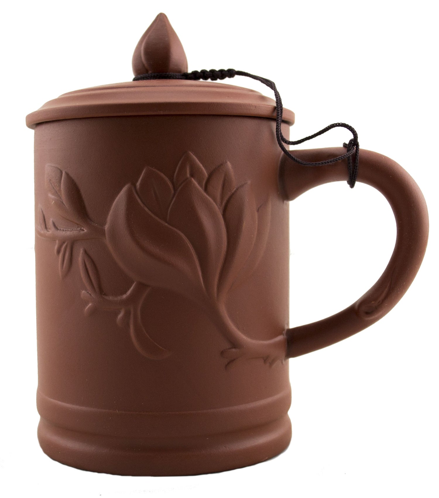 Yi Xing Clay Mug - Embossed Floral - Coffee Brown Original Source