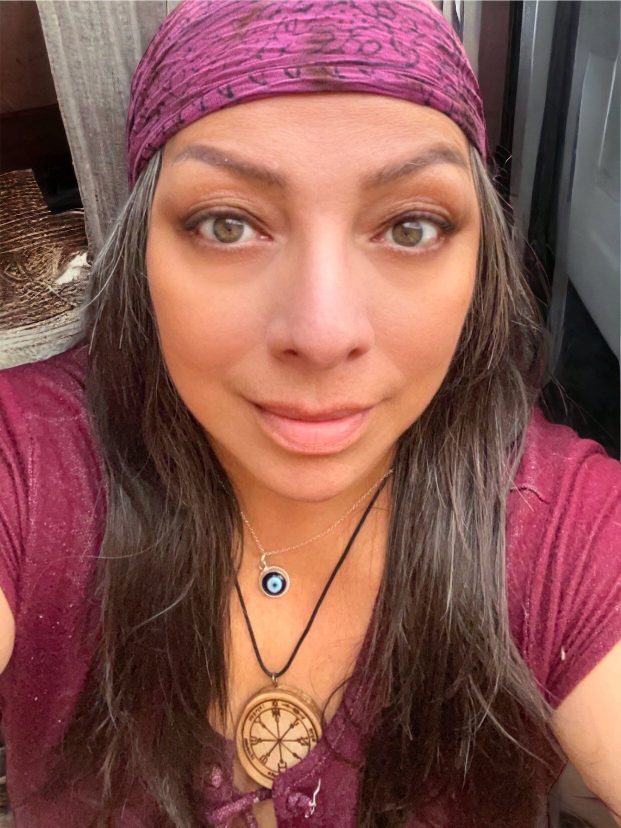 Tie-Dye Deity Print Headwrap Head Wrap AJABA NATURALS® Plum