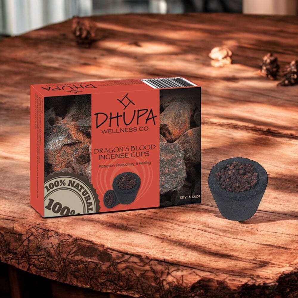 DHUPA - Dragon's Blood Incense Cups Box (6) Incense Designs by Deekay Inc.