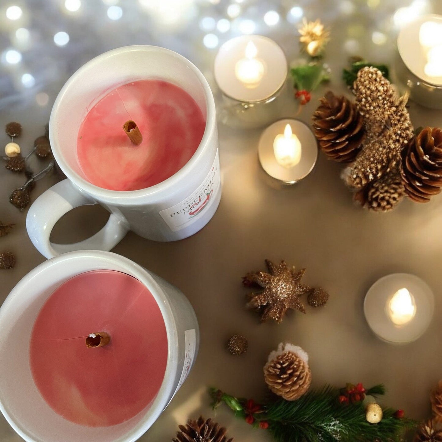 Peppermint Mocha Handcrafted Soy Wax Candle in Mug AJABA NATURALS®