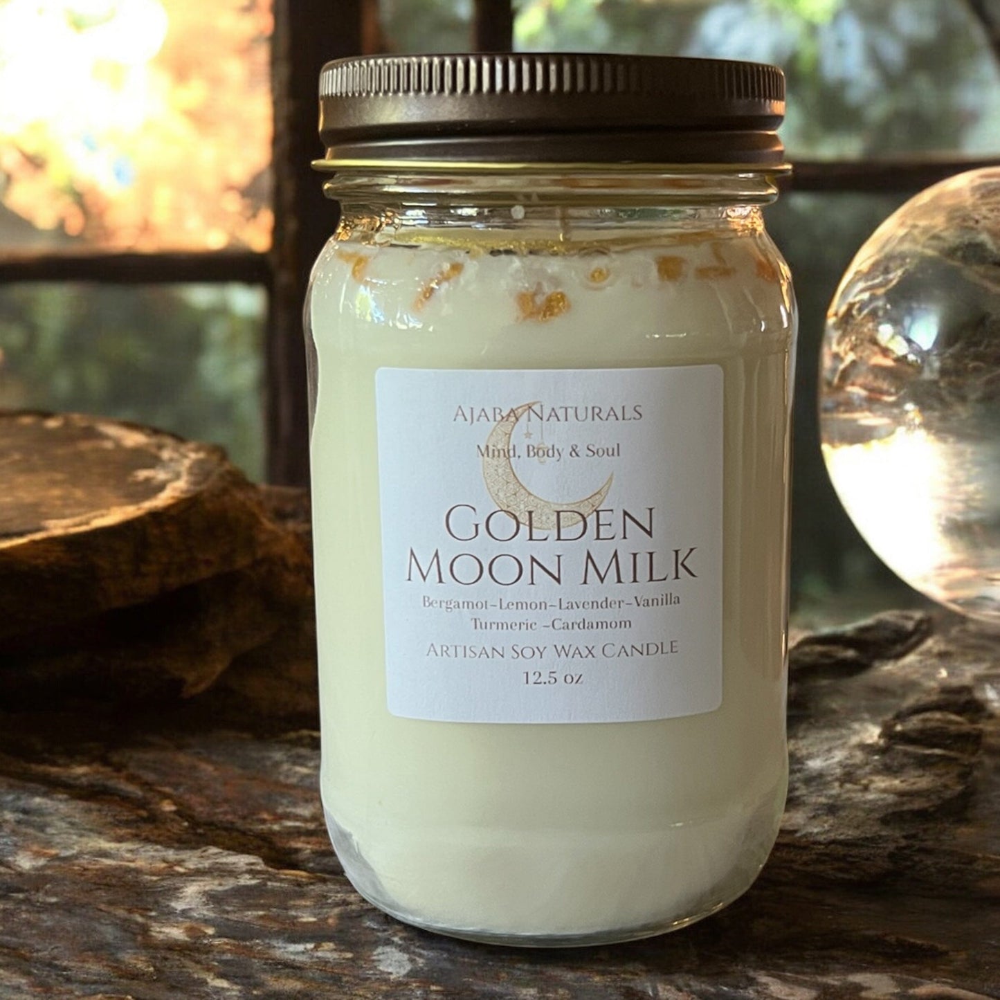 Golden Moon Milk Artisan Soy Wax Candle AJABA NATURALS®