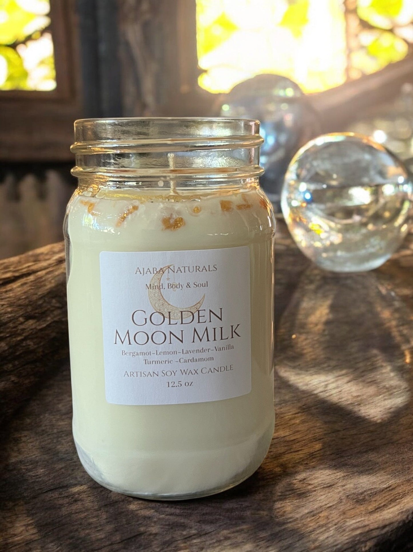 Golden Moon Milk Artisan Soy Wax Candle AJABA NATURALS®