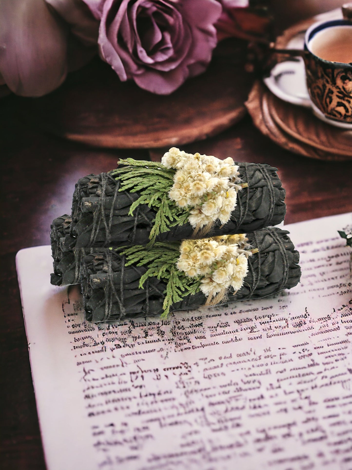 Midnight Bloom Floral White Sage 4" Bundle DESIGNS BY DEEKAY INC