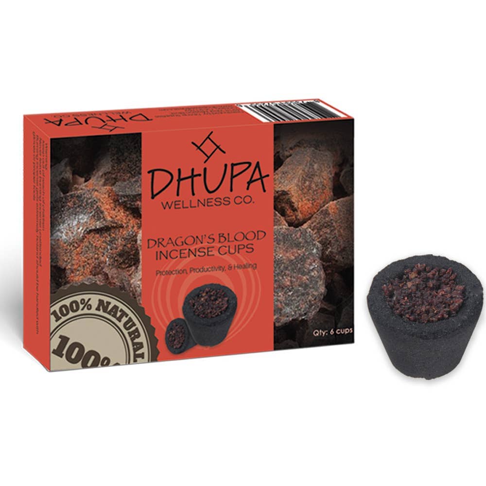 DHUPA - Dragon's Blood Incense Cups Box (6) Incense Designs by Deekay Inc.