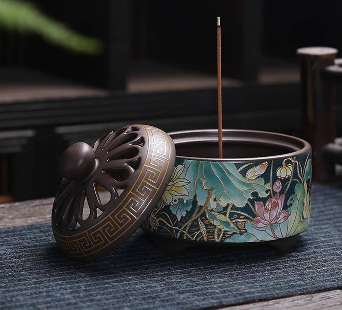 Lotus Incense Burner - Enamel Original Source