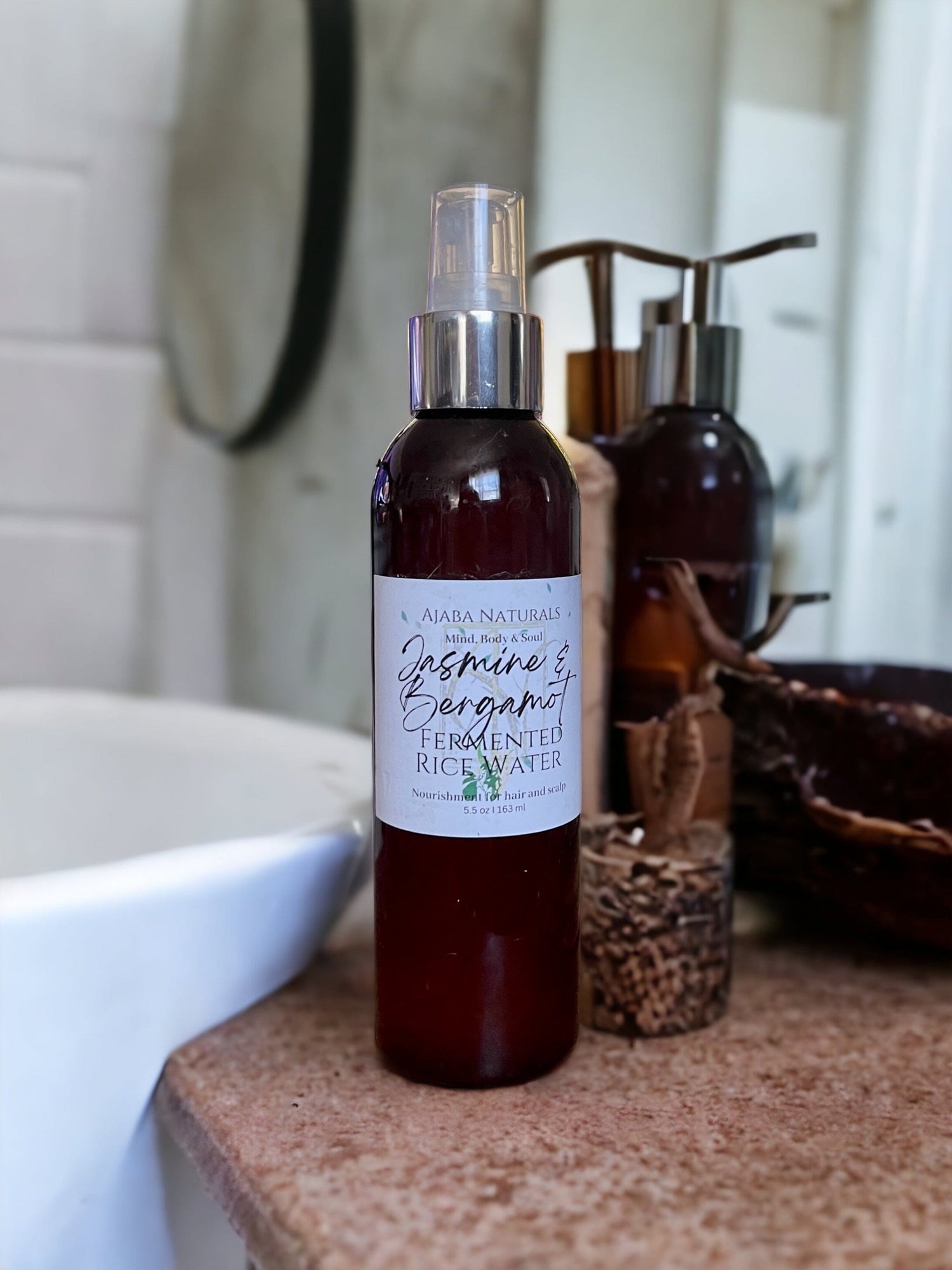 Fermented Rice Water with Borage and Argan Oil Hair Products AJABA NATURALS® Jasmine & Bergamot