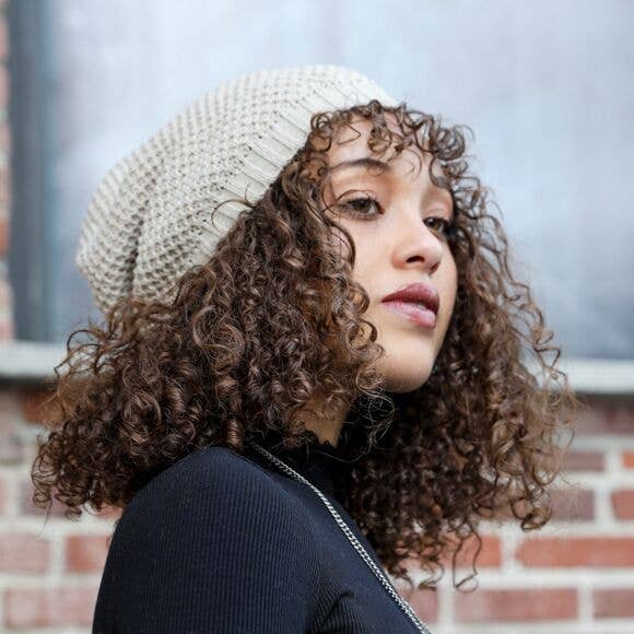 Waffle Knit Slouchy Beanie Beanie AJABA NATURALS® oatmeal