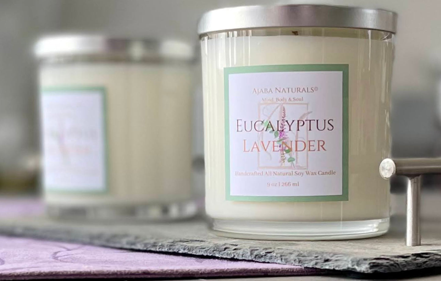 Hand Poured Eucalyptus Lavender All Natural Soy Wax Candle Candle AJABA NATURALS®