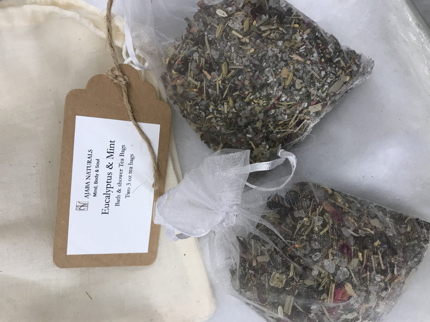 Eucalyptus & Mint Bath and Shower Steam Tea Bags Bath Tea Bags AJABA NATURALS