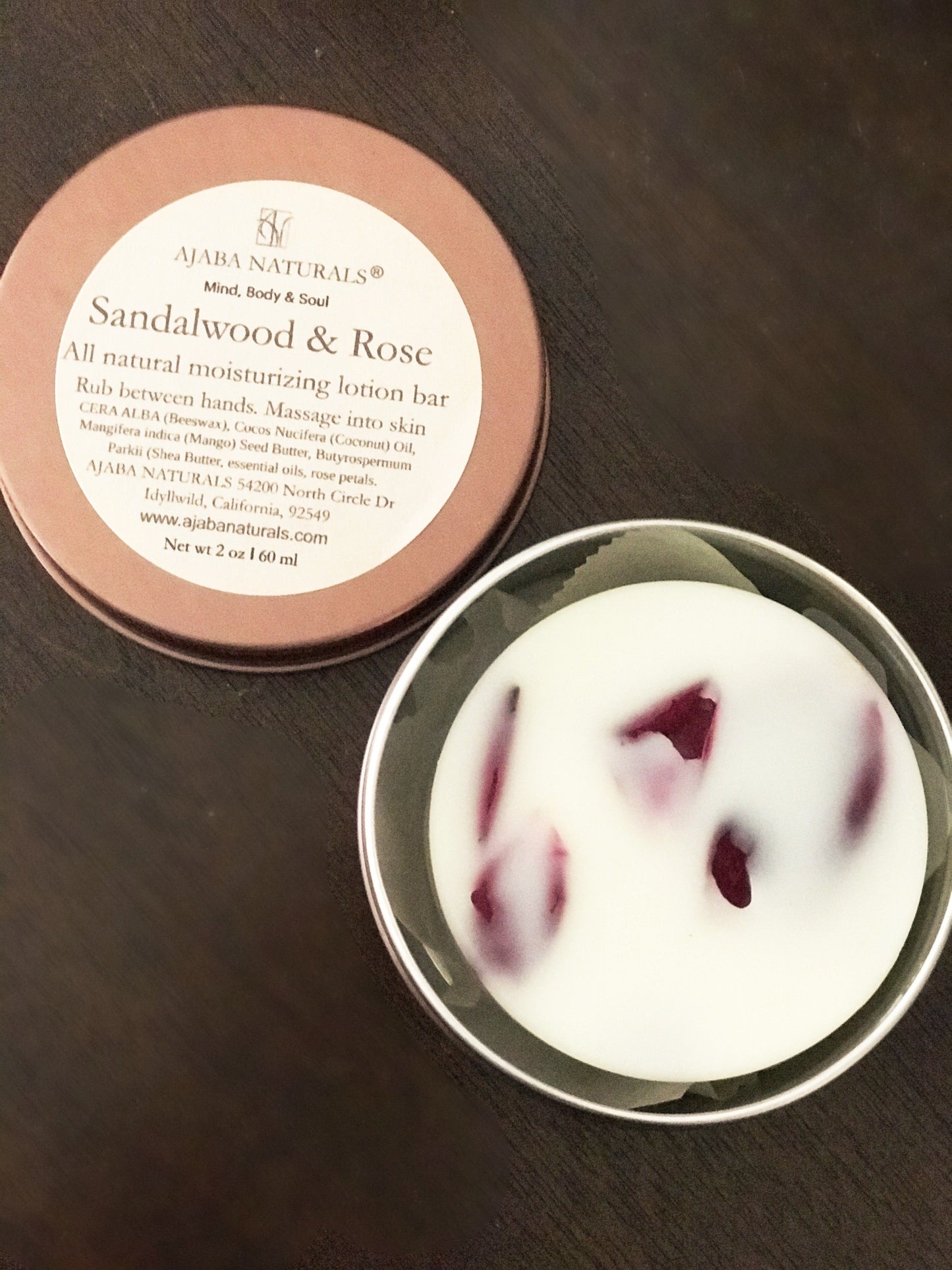 All Natural Sandalwood & Rose Lotion Bar Lotion Bar AJABA NATURALS™