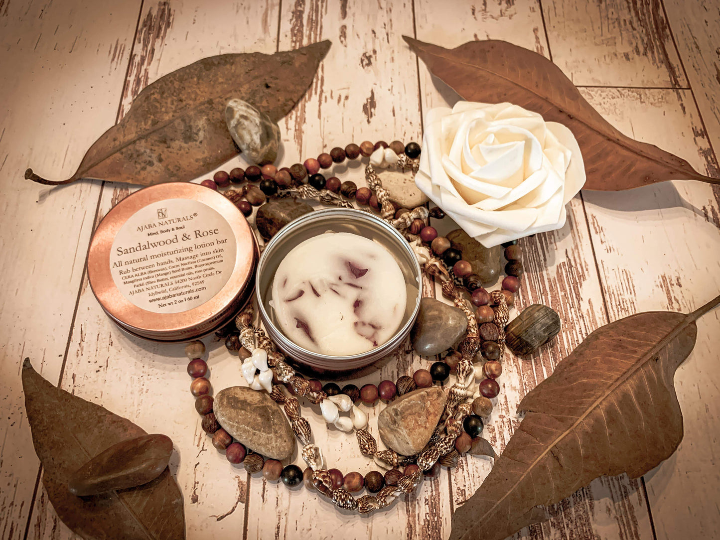 All Natural Sandalwood & Rose Lotion Bar Lotion Bar AJABA NATURALS™