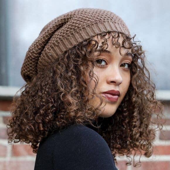 Waffle Knit Slouchy Beanie Beanie AJABA NATURALS® mocha