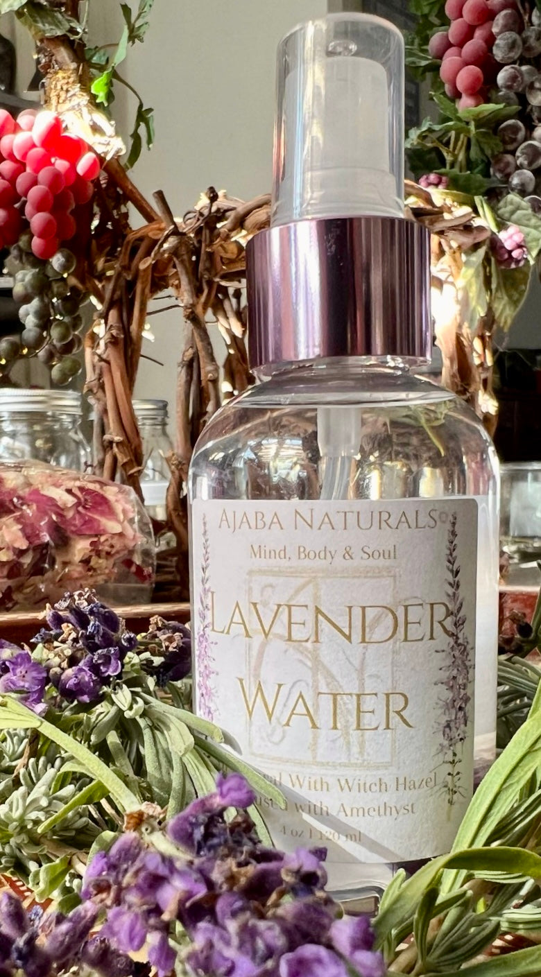 All Natural Lavender Water Spray with Witch Hazel Spray/ Toner AJABA NATURALS®