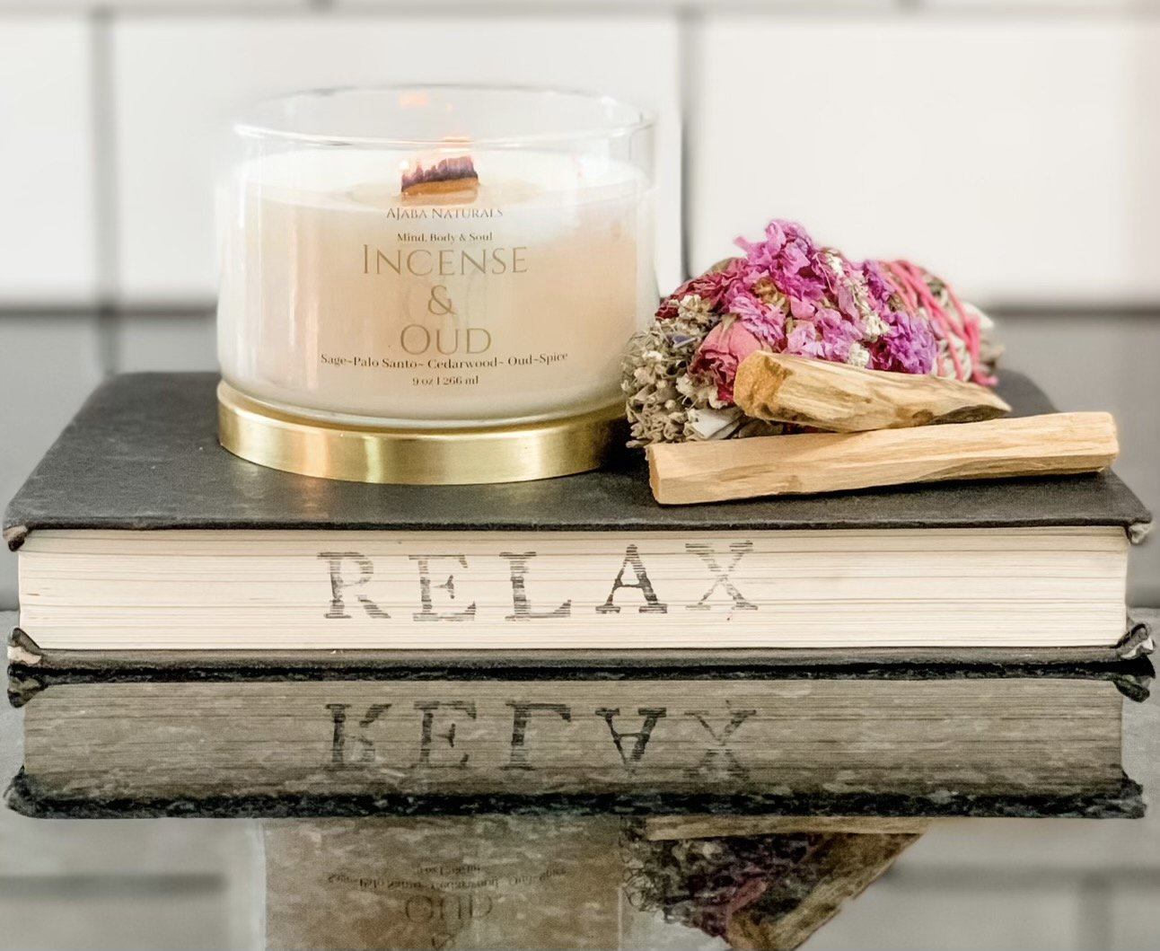 Incense & Oud All Natural Soy Wax Candle Candles AJABA NATURALS®