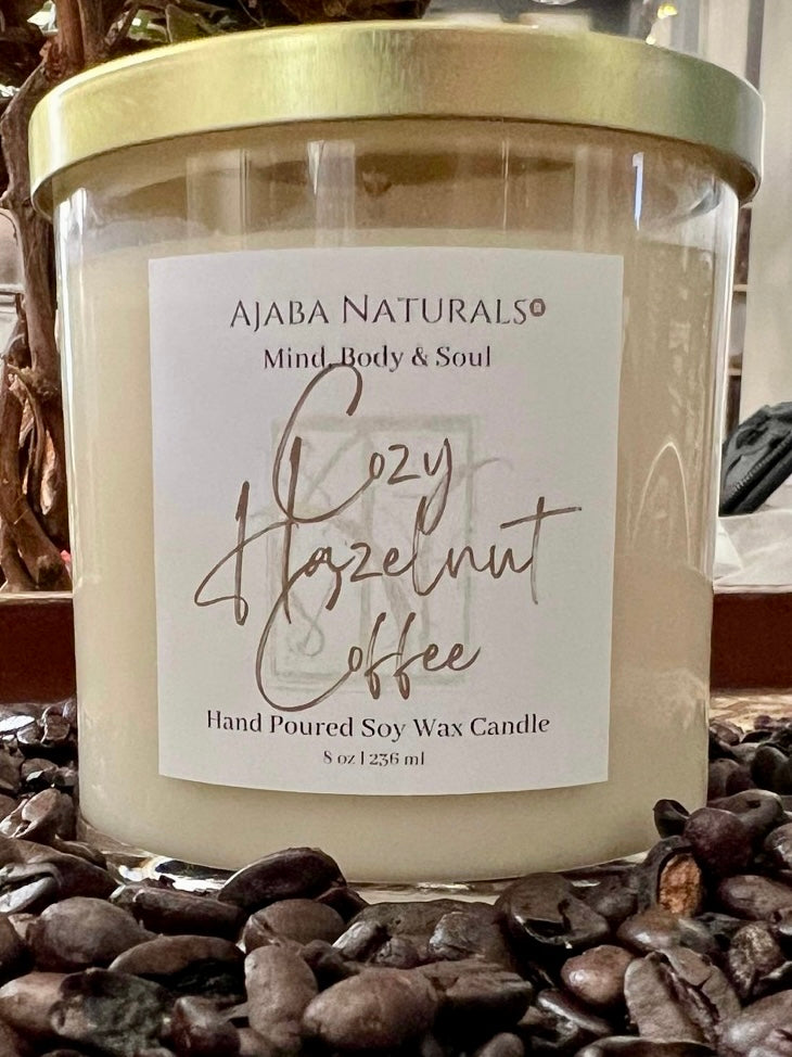 Cozy Hazelnut Coffee Soy Wax Candle Candles AJABA NATURALS®