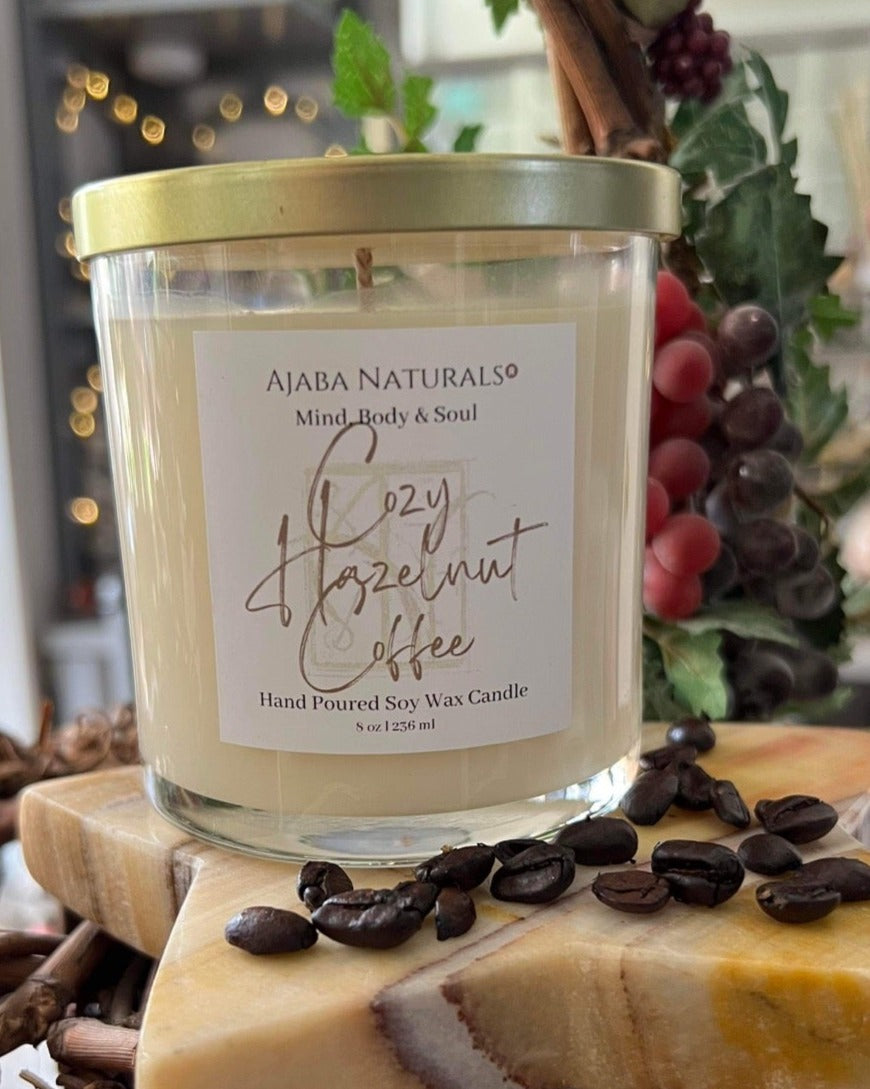Cozy Hazelnut Coffee Soy Wax Candle Candles AJABA NATURALS®