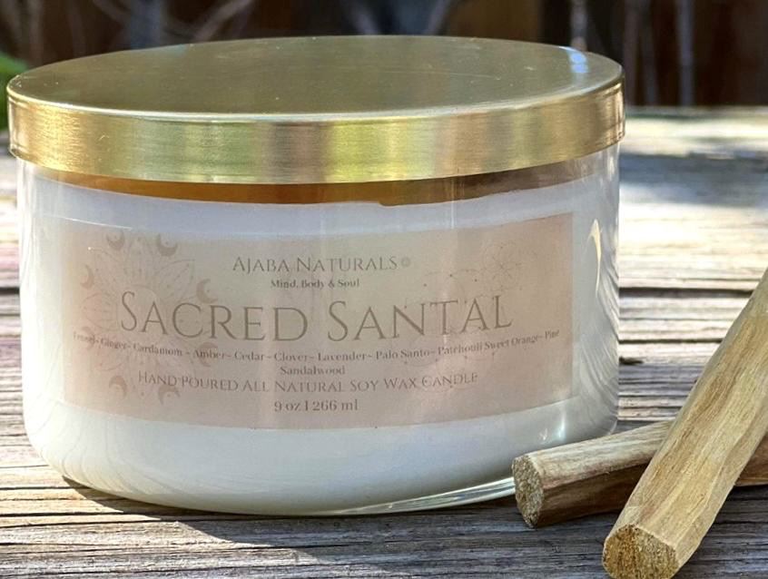 Sacred Santal All Natural Soy Wax Candle Candles AJABA NATURALS®