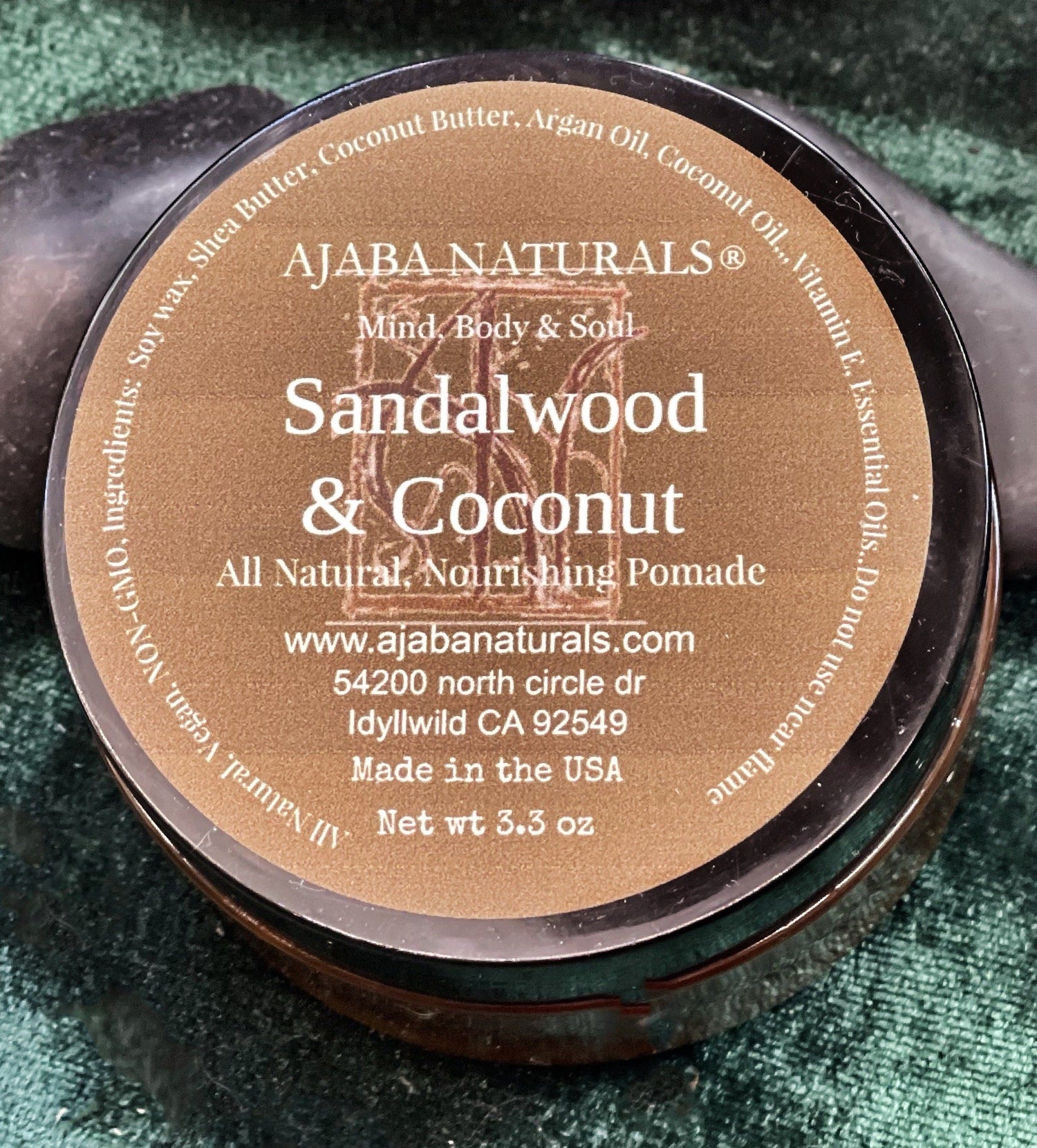 All Natural Sandalwood & Coconut Pomade Hair Products AJABA NATURALS™