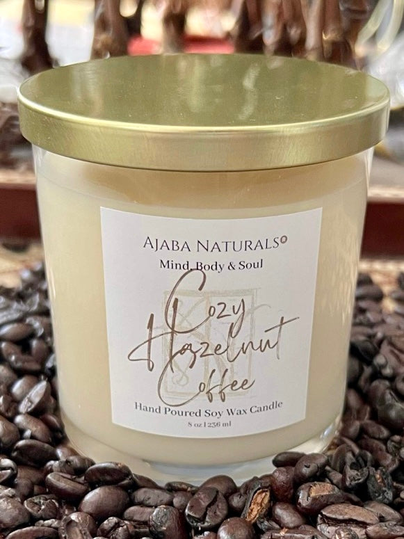 Cozy Hazelnut Coffee Soy Wax Candle Candles AJABA NATURALS®