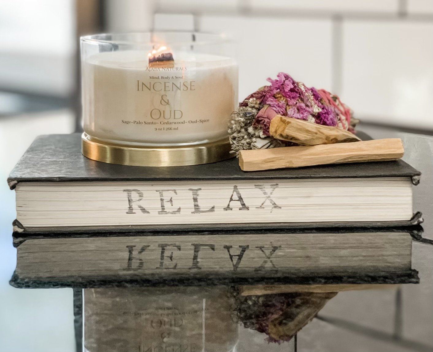 Incense & Oud All Natural Soy Wax Candle Candles AJABA NATURALS®