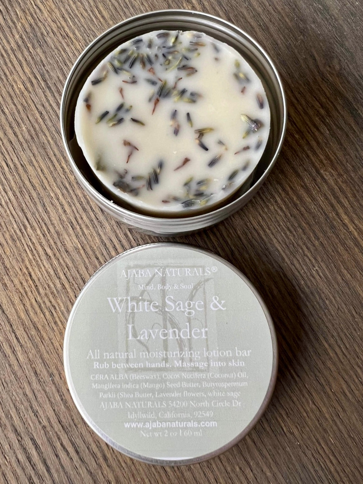 All Natural White Sage & Lavender Moisturizing Solid Lotion Lotion Bar AJABA NATURALS®