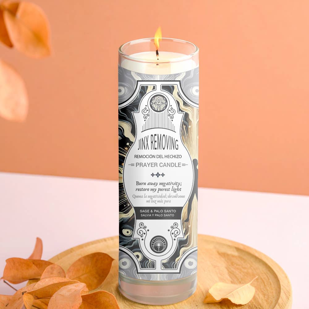 Jinx Removing Prayer Candle 8" (9.5 oz) Designs by Deekay Inc. 