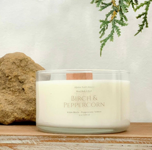 Birch & Peppercorn Artisan Soy Wax Candle Candle AJABA NATURALS® 