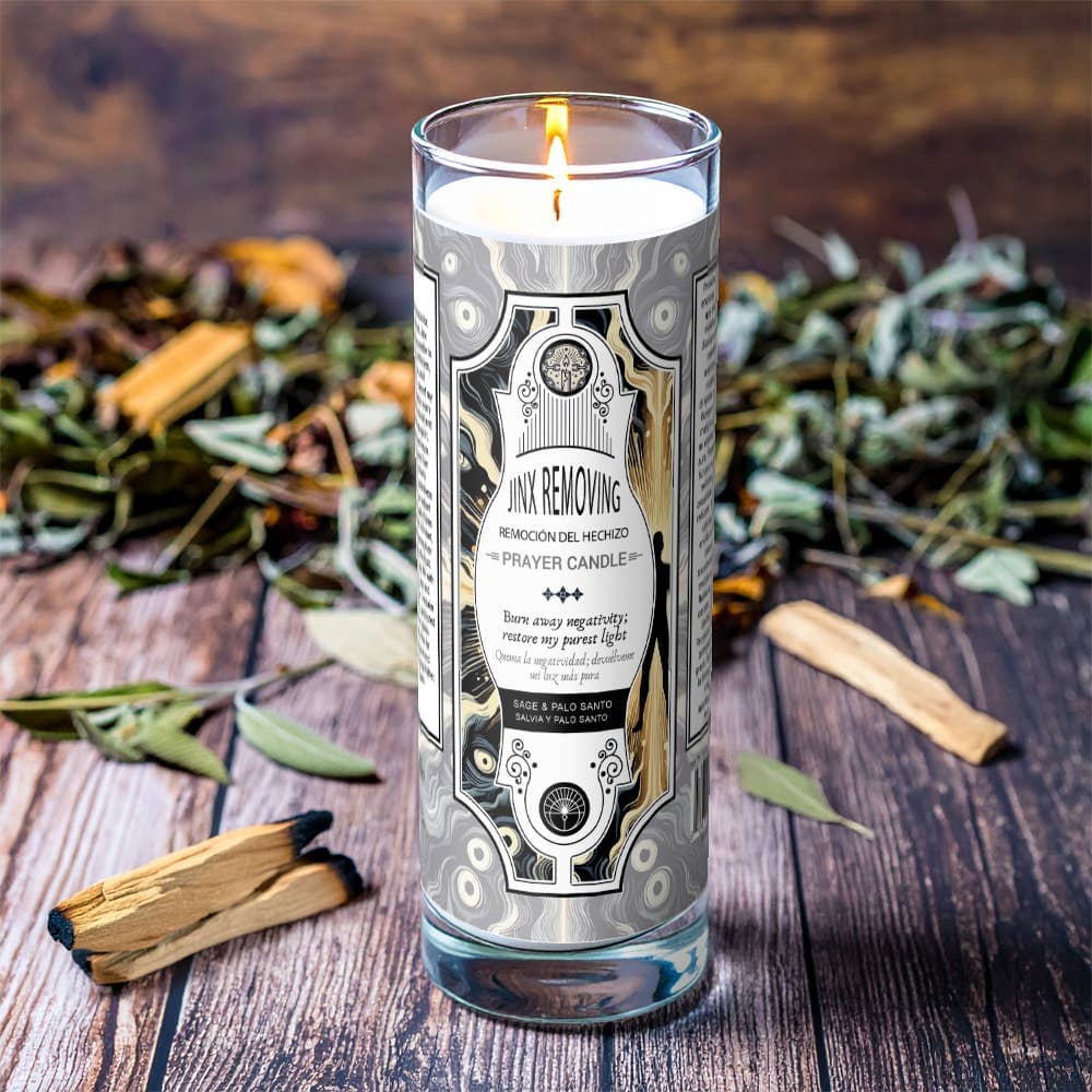 Jinx Removing Prayer Candle 8" (9.5 oz) Designs by Deekay Inc. 