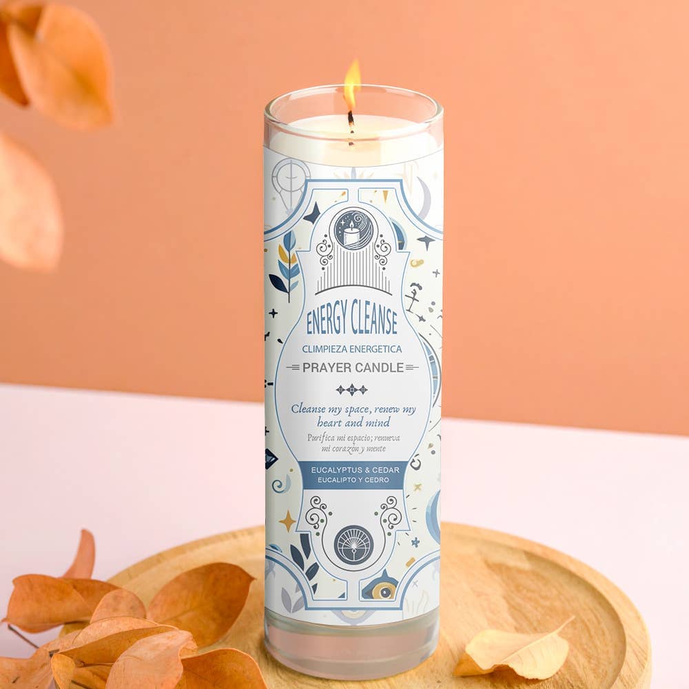 Prayer Candle - Energy Cleanse (8") (9.5 oz) Candle Designs by Deekay Inc. 