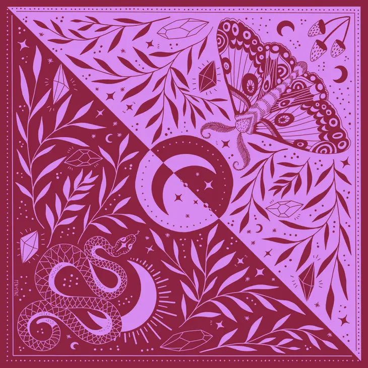 Witchy Snake & Moth Bandana Bandana AJABA NATURALS® 