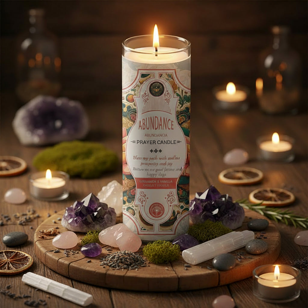 Abundance Prayer Candle 8" (9.5 oz) Designs by Deekay Inc. 