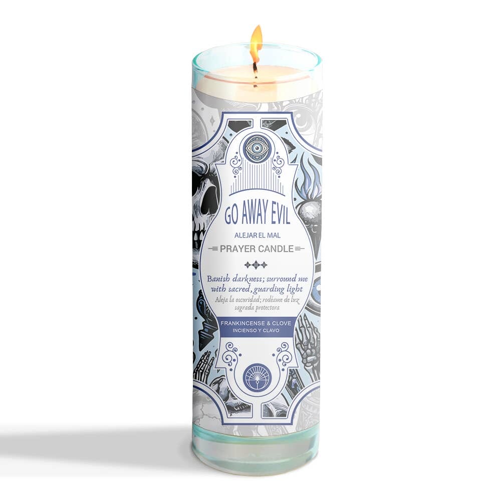 Go Away Evil Prayer Candle 8" (9.5 oz) Designs by Deekay Inc. 