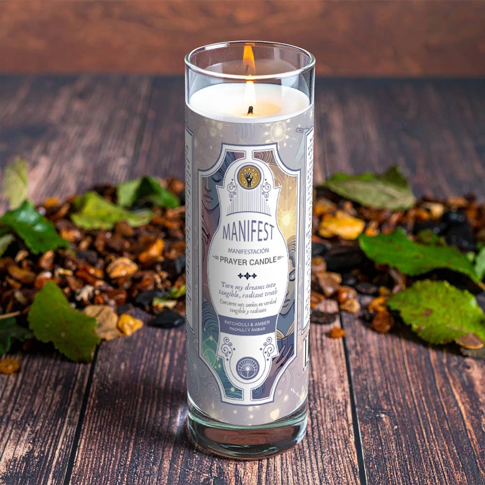 Prayer Candle - Manifest (8 in./9.5 oz.) Candle Designs by Deekay Inc. 