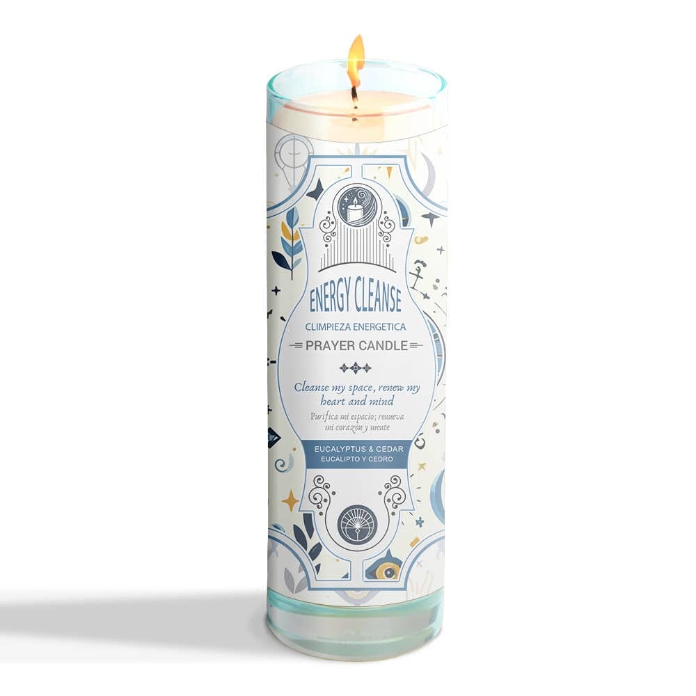 Prayer Candle - Energy Cleanse (8") (9.5 oz) Candle Designs by Deekay Inc. 