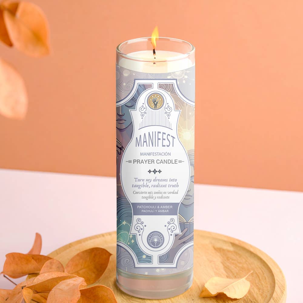 Prayer Candle - Manifest (8 in./9.5 oz.) Candle Designs by Deekay Inc. 