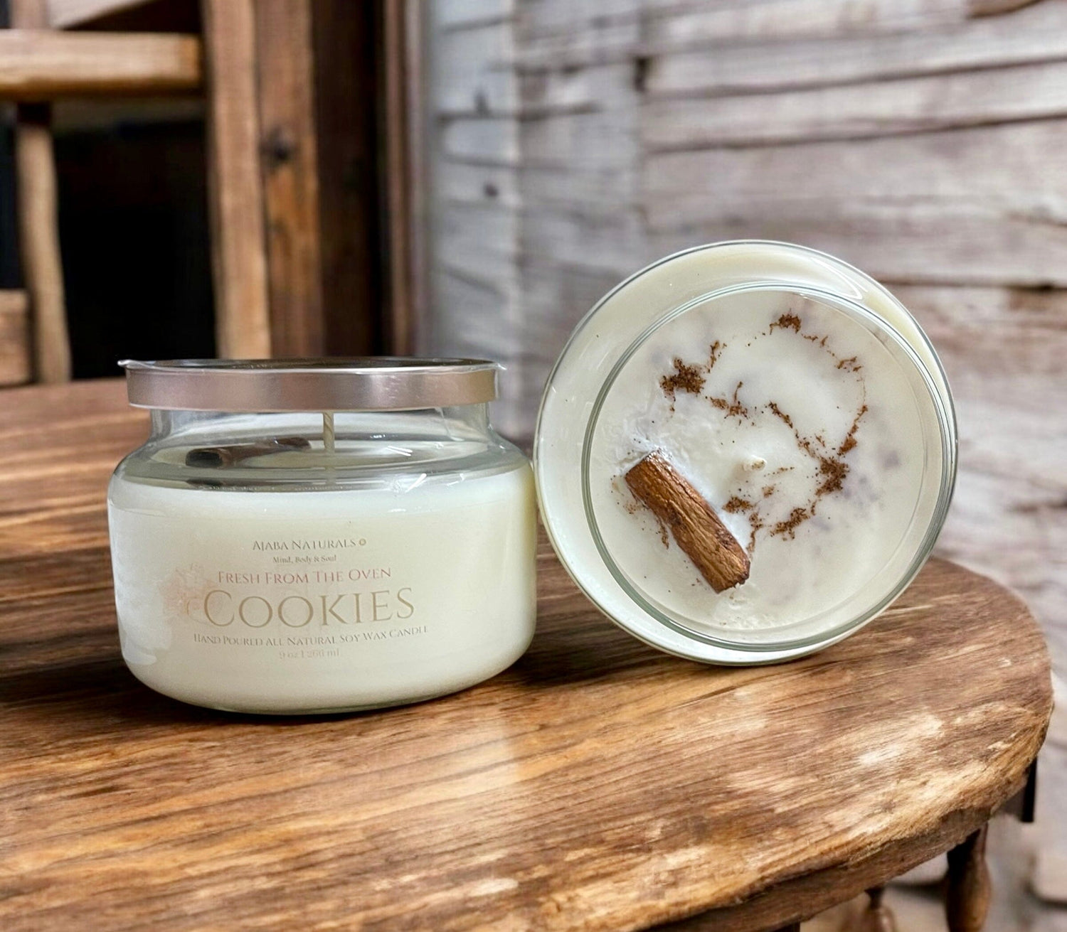 Hand Poured Fresh From The Oven Cookies All Natural Soy Wax Candle Candle AJABA NATURALS® 8 oz 