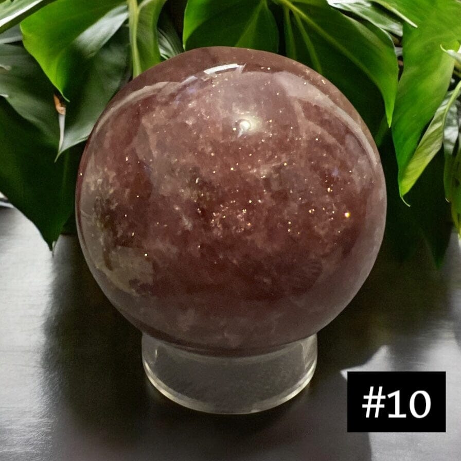 Strawberry Quartz Sphere Crystals AJABA NATURALS® 10- 456g / 16 oz /1 lb/ 66mm 