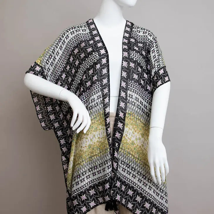 Sacred Geometric Floral Combo Kimono Kimono AJABA NATURALS® Lemongrass 