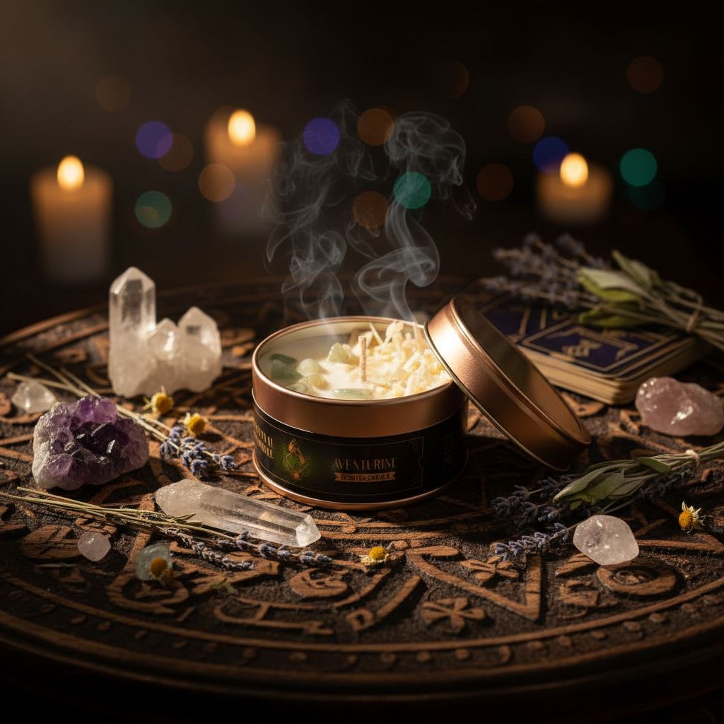 Aventurine Crystal Ritual Candle Candle Designs by Deekay Inc. 