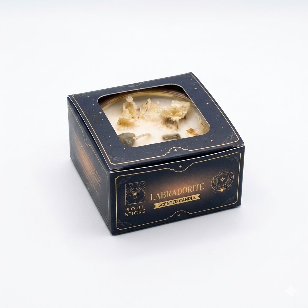 Labradorite Crystal Smudge Candle Candle Designs by Deekay Inc. 
