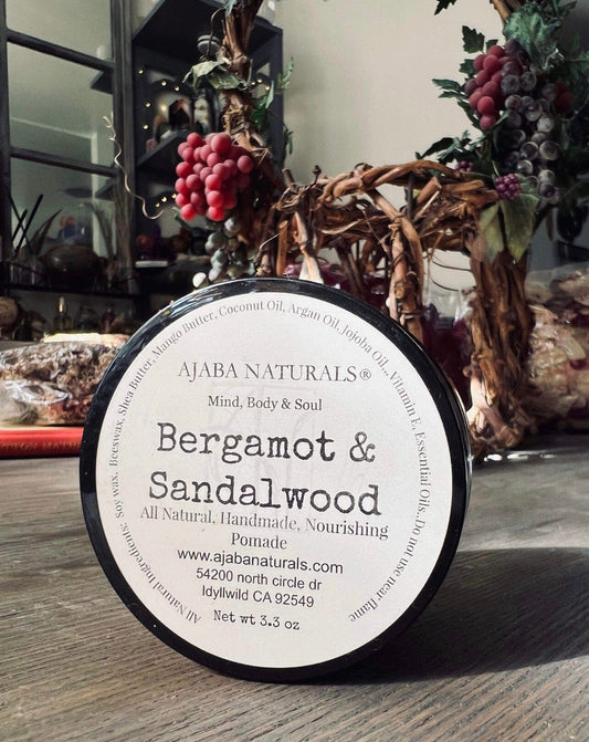 All Natural Bergamot & Sandalwood Pomade Hair Products AJABA NATURALS™ 