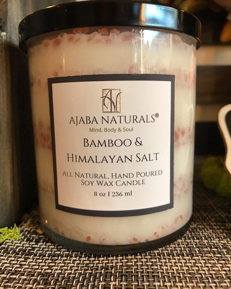 All Natural Bamboo & Himalayan Salt Soy Wax Candle candles AJABA NATURALS™ 