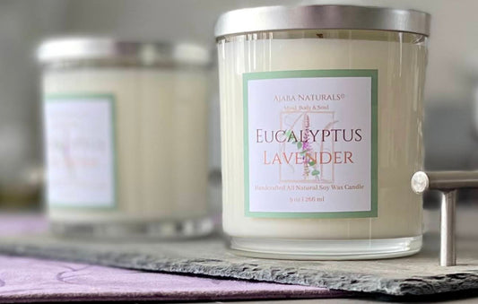 Hand Poured Eucalyptus Lavender All Natural Soy Wax Candle Candle AJABA NATURALS® 