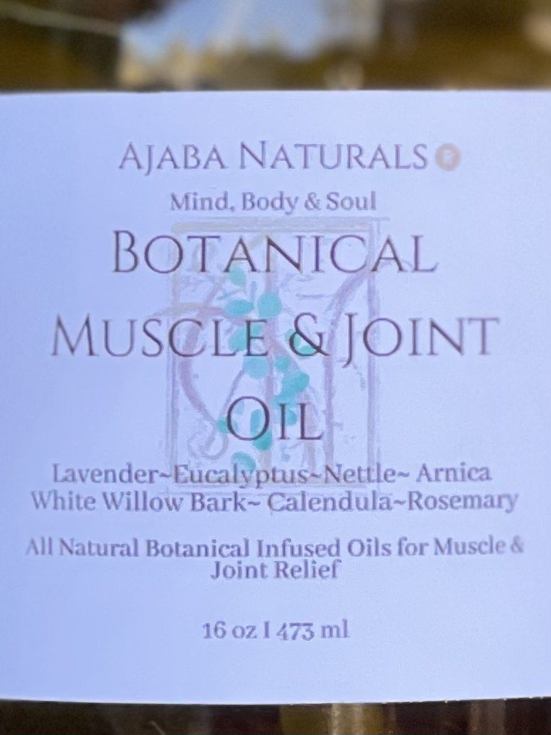 All Natural Eucalyptus & Lavender Muscle and Joint Oil 16 oz Rubbing Oil AJABA NATURALS® 