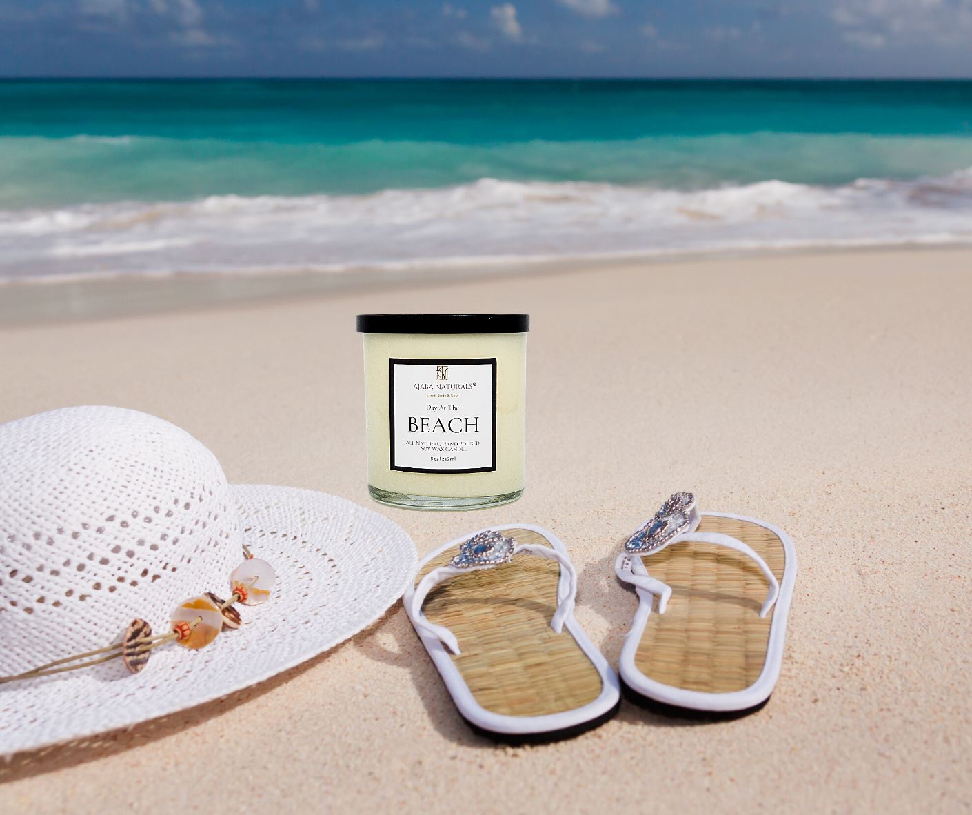 Day At The Beach All Natural Hand Poured Soy Wax Candle Candle AJABA NATURALS® 