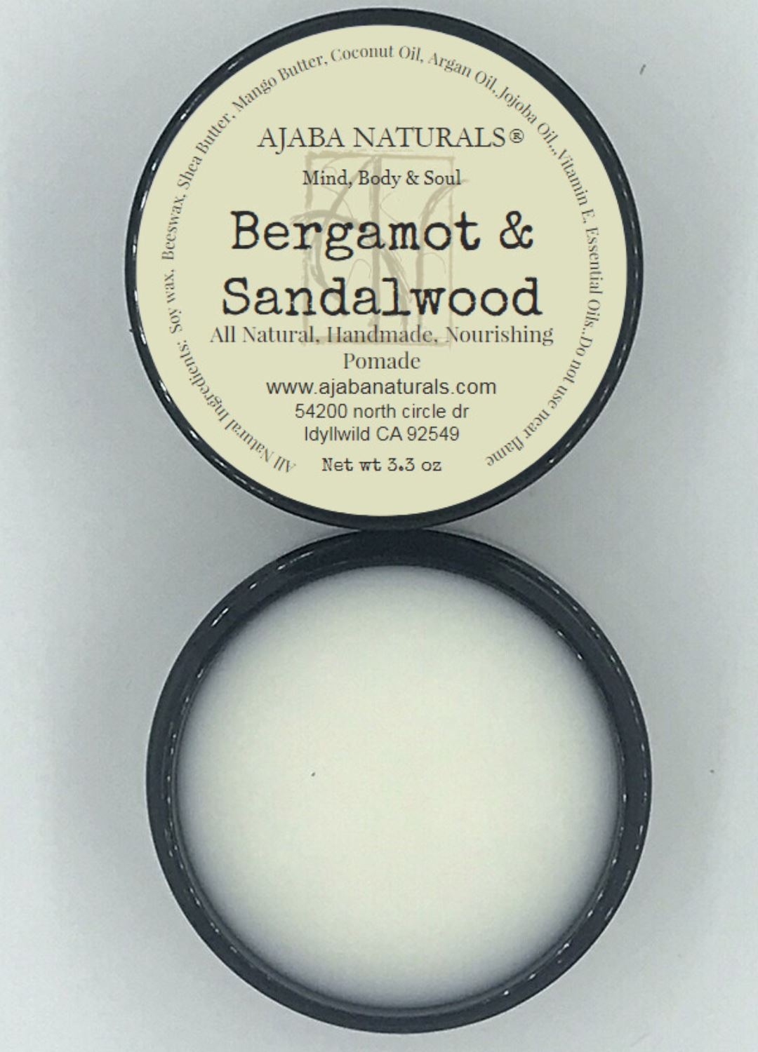 All Natural Bergamot & Sandalwood Pomade Hair Products AJABA NATURALS™ 
