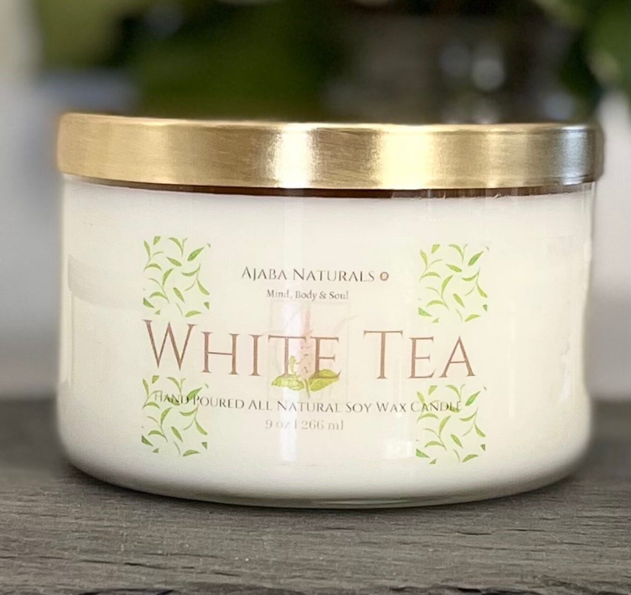 White Tea All Natural Soy Wax Candle Candle AJABA NATURALS® 