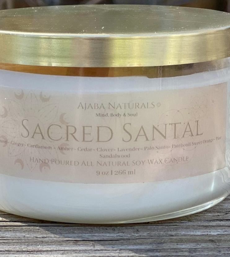 Sacred Santal All Natural Soy Wax Candle Candles AJABA NATURALS® 