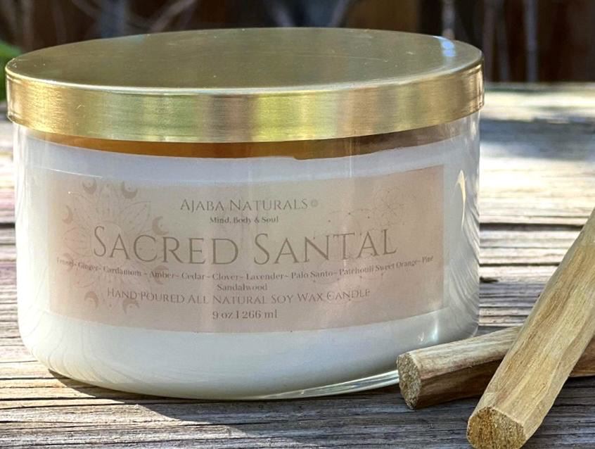 Sacred Santal All Natural Soy Wax Candle Candles AJABA NATURALS® 
